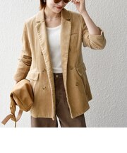《予約》〈洗濯機可能〉コーデュロイ ダブルブレスト テーラード ジャケット
