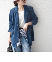 《予約》〈洗濯機可能〉コーデュロイ ダブルブレスト テーラード ジャケット