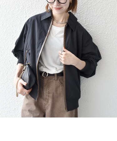 〈洗濯機可能〉ステンカラー パイピング リブ ジップ ブルゾン