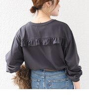《予約》【WEB限定】〈洗濯機可能〉オーガニックコットン フリル ロングスリーブ TEE