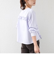 《予約》【WEB限定】〈洗濯機可能〉オーガニックコットン フリル ロングスリーブ TEE