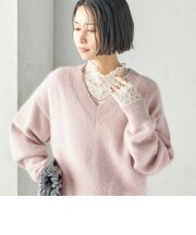 《予約》〈手洗い可能〉フォックス ラメ Vネック ニット