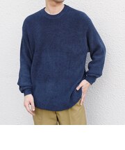 〈手洗い可能〉畔編み リラックス クルーネック ニット◆