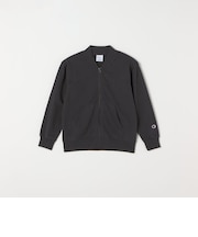 Champion: ワンポイント ロゴ 刺繍 ジップ スウェット シャツ<KIDS>