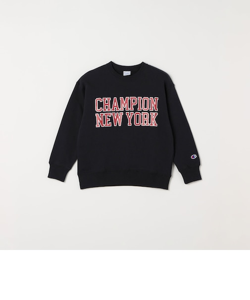 Champion: クルーネック カレッジライク プリント ロゴ スウェット<KIDS>