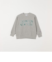 Champion: クルーネック カレッジライク プリント ロゴ スウェット<KIDS>