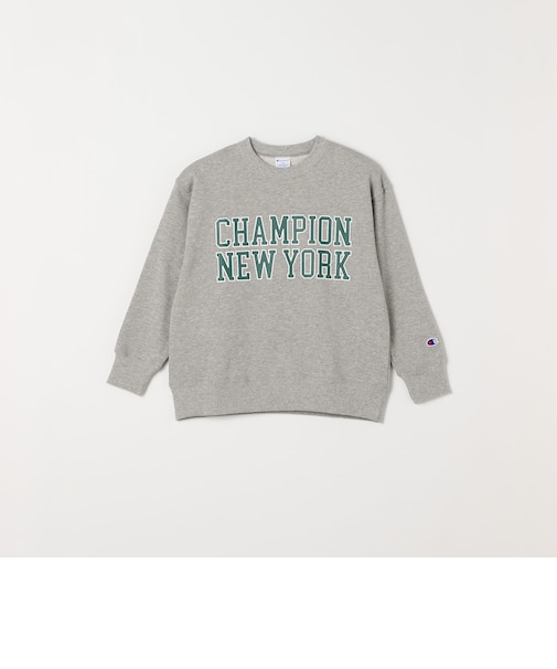 Champion: クルーネック カレッジライク プリント ロゴ スウェット<KIDS>