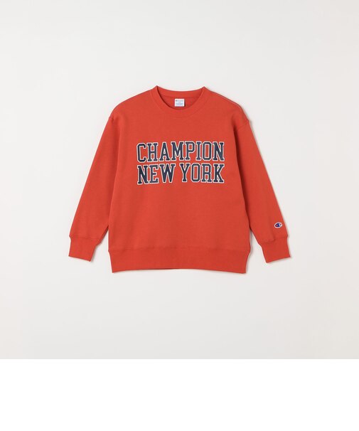 Champion: クルーネック カレッジライク プリント ロゴ スウェット<KIDS>