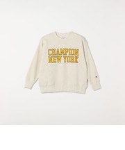 Champion: クルーネック カレッジライク プリント ロゴ スウェット<KIDS>