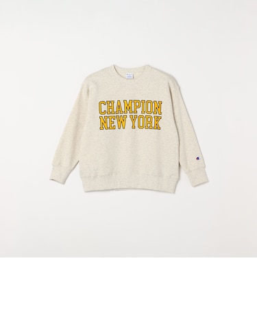 Champion: クルーネック カレッジライク プリント ロゴ スウェット<KIDS>