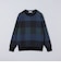 〈洗濯機可能〉チェック コットンカシミヤ クルーネック 26AW