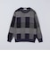 〈洗濯機可能〉チェック コットンカシミヤ クルーネック 26AW