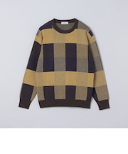 〈洗濯機可能〉チェック コットンカシミヤ クルーネック 26AW