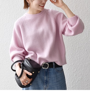 〈手洗い可能〉AQUA カシミヤ ミックス アゼ クルーネック 2way ニット カーディガン