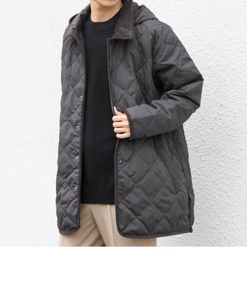 【SHIPS any別注】TAION:〈手洗い可能〉ダイヤキルト ダウン フード ハーフコート 26AW◇