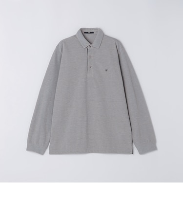 【WEB限定】〈吸水速乾・手洗い可能〉シャンブレー レギュラー ロングスリーブ ポロシャツ