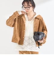 〈手洗い可能〉ポリエステル スエード ジャケット