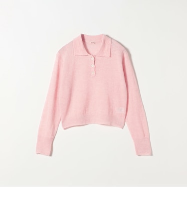 Healthknit:〈手洗い可能〉モヘヤ ミックス ポロ ニット