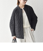《予約》〈洗濯機可能〉リブ キルティング 中綿 ブルゾン