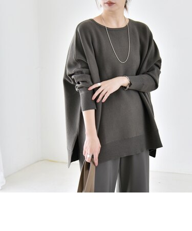 〈洗濯機可能〉ボートネック ワイド ニット プルオーバー 26AW