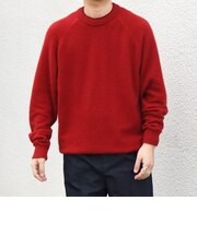 〈手洗い可能〉アンゴラ ミックス シャギー レイヤードネック ニット◆