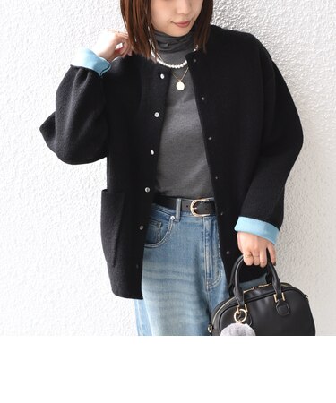〈手洗い可能〉チャイニーズラクーン ミックス セッケツ カーディガン(ショート)◇