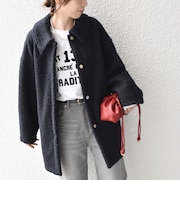 《予約》【WEB限定】〈手洗い可能〉ループ ジャージー ステンカラー コート◆
