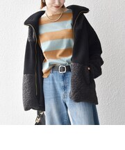 《予約》ボア ダブルジップ スタンドカラー コート