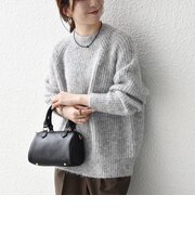 《予約》〈手洗い可能〉カラー ネップ バック スリット ニット プルオーバー