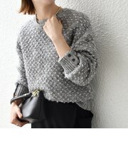 《予約》〈手洗い可能〉ポップコーン リブ ニット プルオーバー