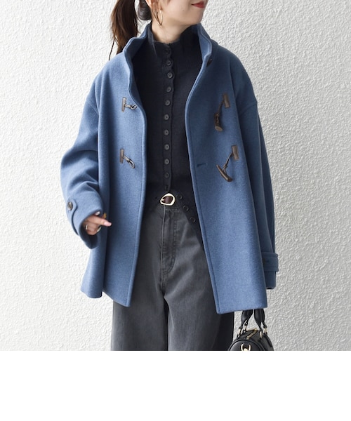 予約》カシミヤ ミックス スタンドカラー ショート ダッフル コート