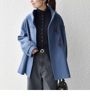 《予約》カシミヤ ミックス スタンドカラー ショート ダッフル コート