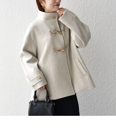 《予約》カシミヤ ミックス スタンドカラー ショート ダッフル コート