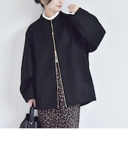 《予約》PURE WOOL ボトルネック コクーン ジップ ミディ コート