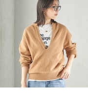 《予約》【SHIPS別注】YLEVE×Harley of Scotland: ディープ Vネック ニット プルオーバー