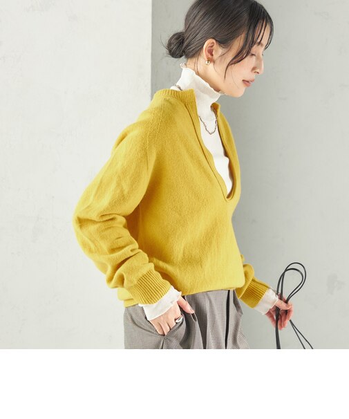 《予約》【SHIPS別注】YLEVE×Harley of Scotland: ディープ Vネック ニット プルオーバー