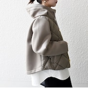 【WEB限定】キルティング コンビ フーディー ジップ ブルゾン