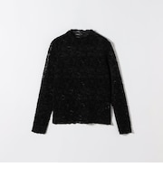 〈手洗い可能〉レース ストレッチ ハイネック カットソー