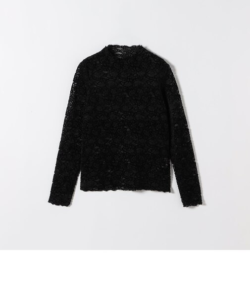〈手洗い可能〉レース ストレッチ ハイネック カットソー