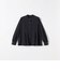 〈洗濯機可能〉裏起毛 バンドカラー フレア ブラウス［NAVY BLUE］