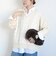 《予約》【WEB限定】〈手洗い可能〉アンゴラ混 レース コンビ Vネック ニット プルオーバー