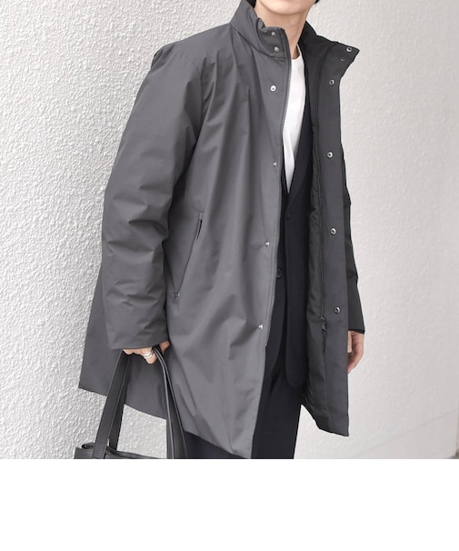 【WEB限定】〈撥水/防風等〉多機能 スタンドカラー ダウン ミドル コート◇