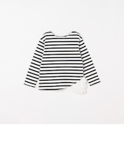 〈洗濯機可能〉アシンメトリー レース ヘム ロングスリーブ プルオーバー<KIDS>