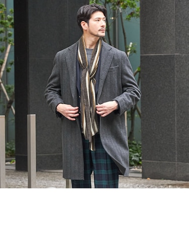 ウール カシミヤ ロング チェスター コート