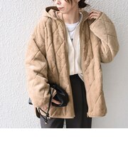 リバーシブル キルティング フード コート