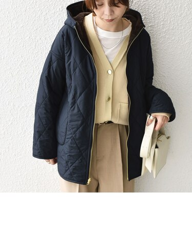 リバーシブル キルティング フード コート