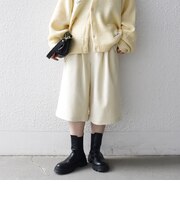 〈洗濯機可能〉カルゼ タック ハーフ パンツ