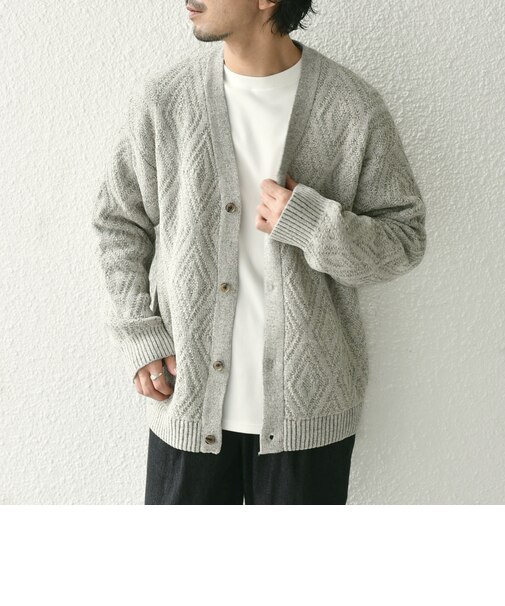 〈手洗い可能〉ジャカード モール ニット カーディガン