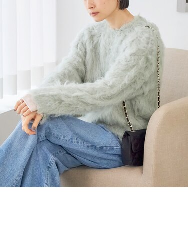 《予約》〈手洗い可能〉シャギー クルーネック プルオーバー