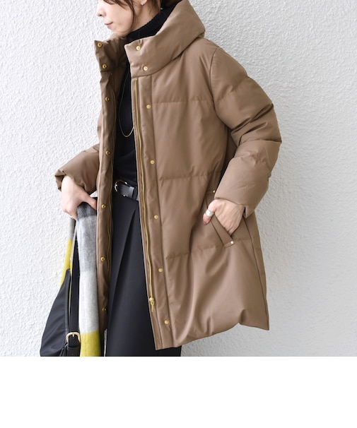 《予約》ストレッチタフタ ミドル ダウンコート◆